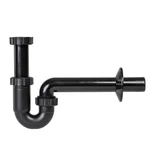 STYRON fekete csőszifon fekete leeresztővel