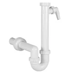 STYRON mosogató csőszifon, egymedencés, leeresztő nélkül, mosogatógép-csatlakozóval, 40mm-es elfolyással (STY-638-4)