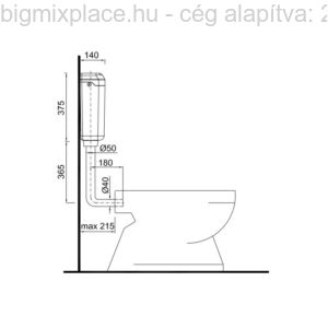 WC bekötés műszaki rajza