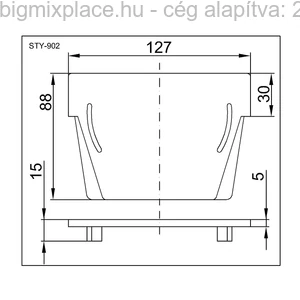 STYRON műanyag kültéri folyóka végzáró elem szerkezeti ábra (STY-902)