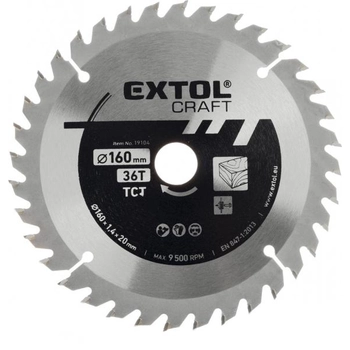 EXTOL CRAFT körfűrészlap, keményfémlapkás, 2,5 mm, 160×20mm