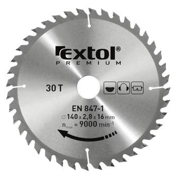 EXTOL PREMIUM körfűrészlap, keményfémlapkás, váltófogas, 115×22,2mm