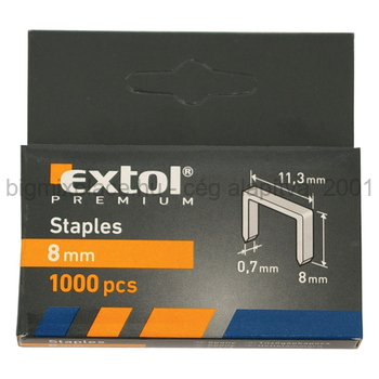 EXTOL PREMIUM tűzőgépkapocs, 1000db, 11,3x0,7x0,52mm